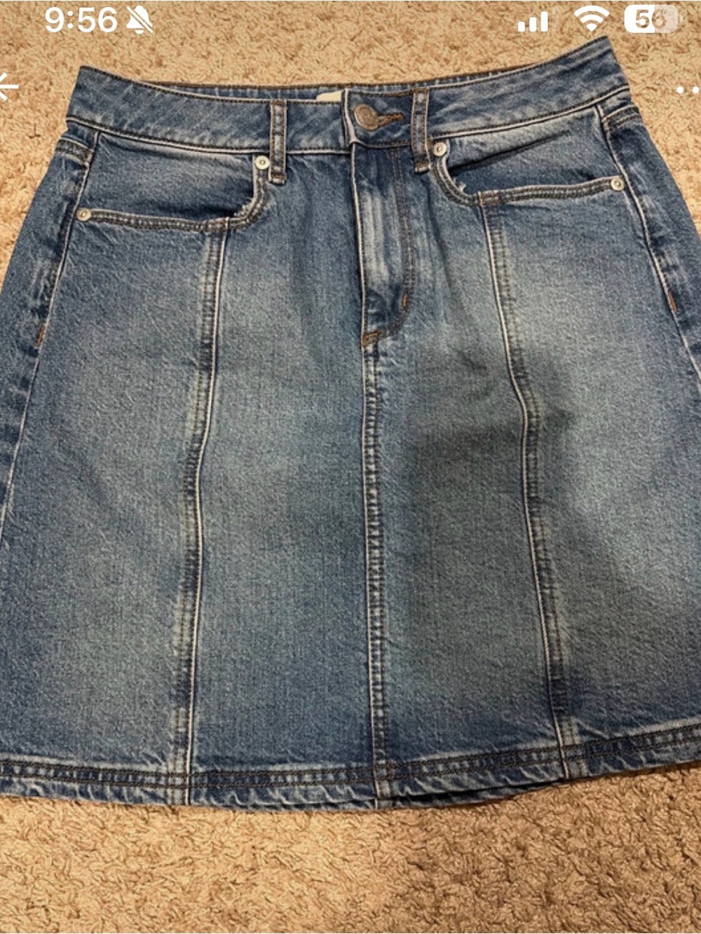 LOFT Blue Denim Mini Skirt